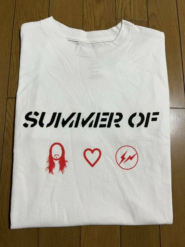 フラグメントデザイン×スティーブアオキ　Steve Aoki Fragment Design DIM MAK 白Sサイズ　半袖　プリントTシャツ　藤原ヒロシ　MADEINUSA