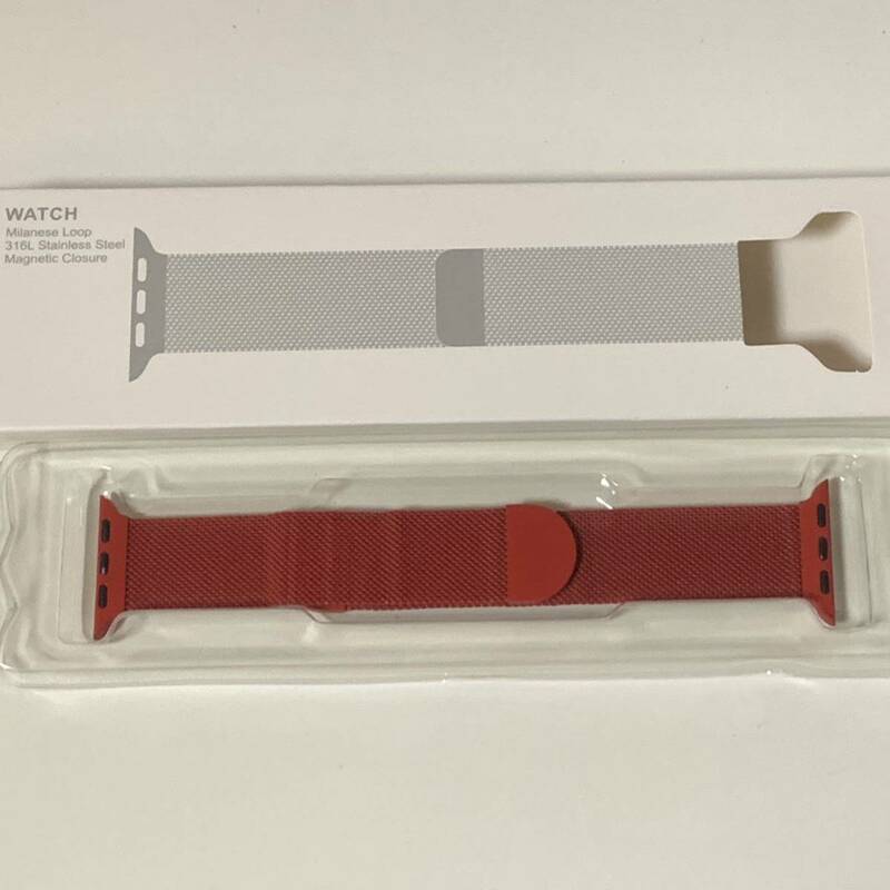 [LISAMER] コンパチブル Apple Watch バンド BB272 iWatch 通用ベルト 両磁気 バックル付き コンパチブル アップルウォッチ 赤 レッド