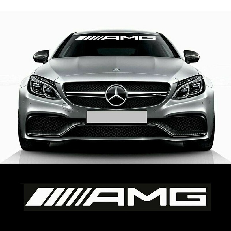 35インチ AMG メルセデスベンツ Mercedes Benz ウインドシールド デカール ステッカー ホワイト 白 90cm go PETRONAS ペトロナス