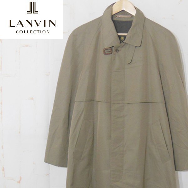 ランバンLANVIN■ウール混 コート ロング丈 無地 C-OY1002■R48-45■カーキ ※NK3629054
