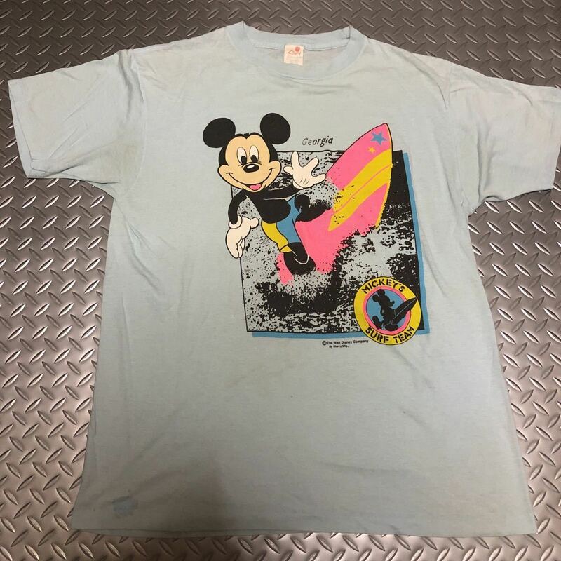 80s Mickey Mouse Surfing Vintage Walt Disney Tシャツ Shirt ミッキーマウス　サーフィン　ビンテージ