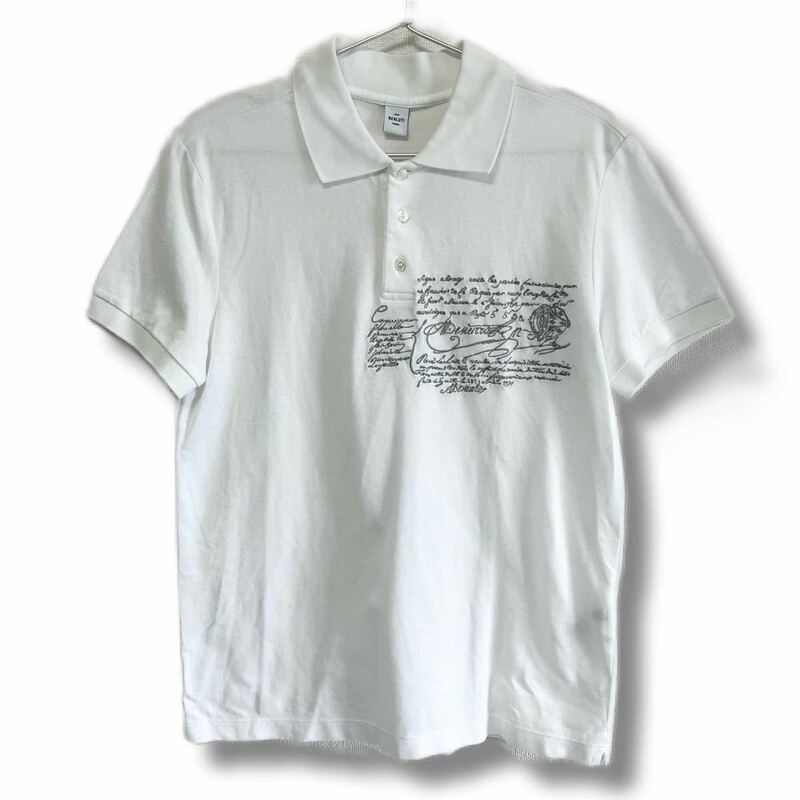 BERLUTI ベルルッティ 19SS ポロシャツ　カリグラフィー　スクリット　刺繍　ホワイト