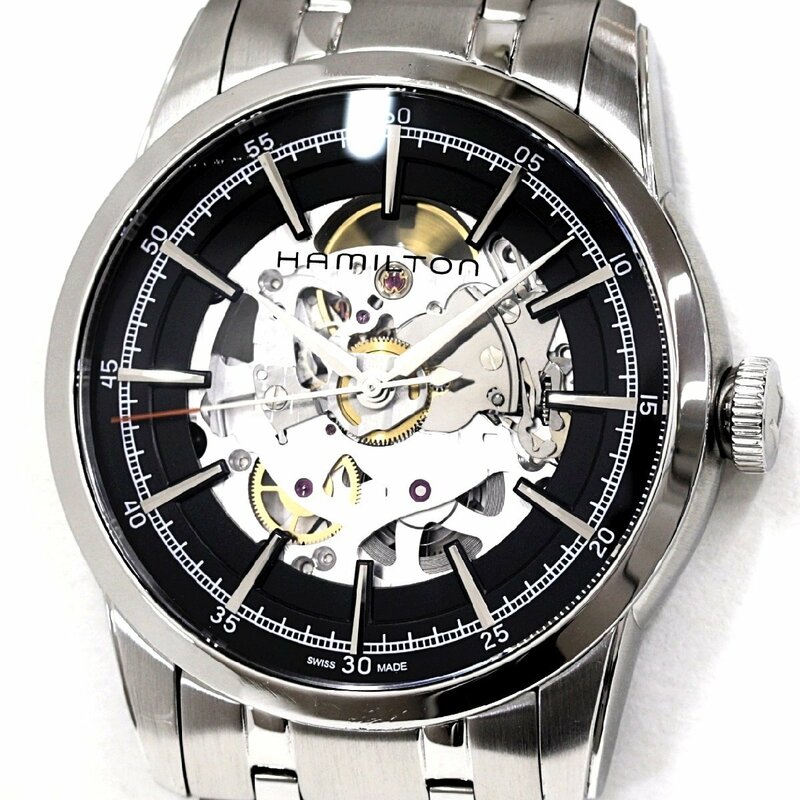 ハミルトン　アメリカンクラッシック レイルロード スケルトン　H40655131　腕時計　シースルーバック　オートマ　メンズ