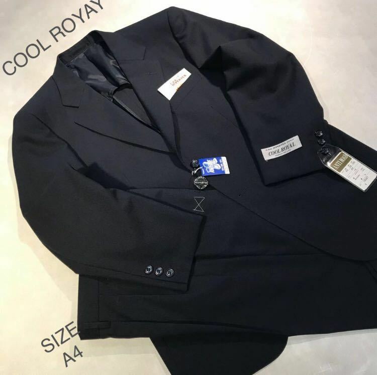 ★紳士服工房★【決算セール】★新品 ★未使用 CDK SUPERTEX（長大毛織）COOL ROYAL 2ツ釦スーツ上下サイズA4マイクロ織り柄無地系/濃紺系