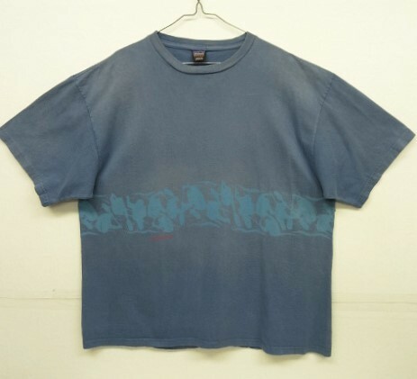 90s ヴィンテージ USA製 PATAGONIA パタゴニア 黒タグ 両面プリント 半袖 Tシャツ ブルー VINTAGE 90年代 アメリカ製