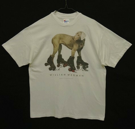 90s ヴィンテージ USA製 WILLIAM WEGMAN ROLLER ROVER FOTOFOLIO製 シングルステッチ 半袖 Tシャツ VINTAGE 90年代 アメリカ製 レア