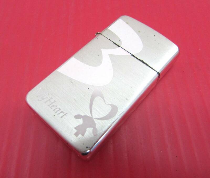 Zippo ジッポー My Heart ハート J/04 スリム オイルライター 火花確認済み 淡いピンク