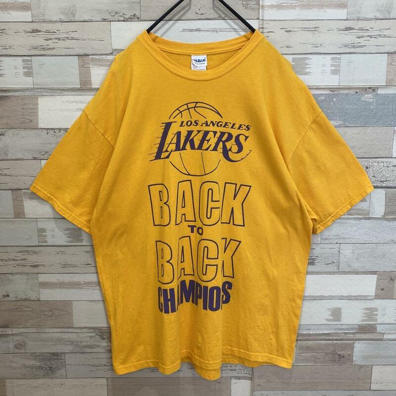 NBA ロサンゼルス・レイカーズ Lakers Tシャツ オーバーサイズ XL　バスケットボール　イエロー　黄色