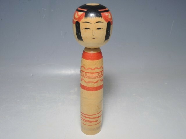C64/○阿部一郎 こけし 土湯系 高さ19cm 日本人形 伝統工芸 伝統こけし