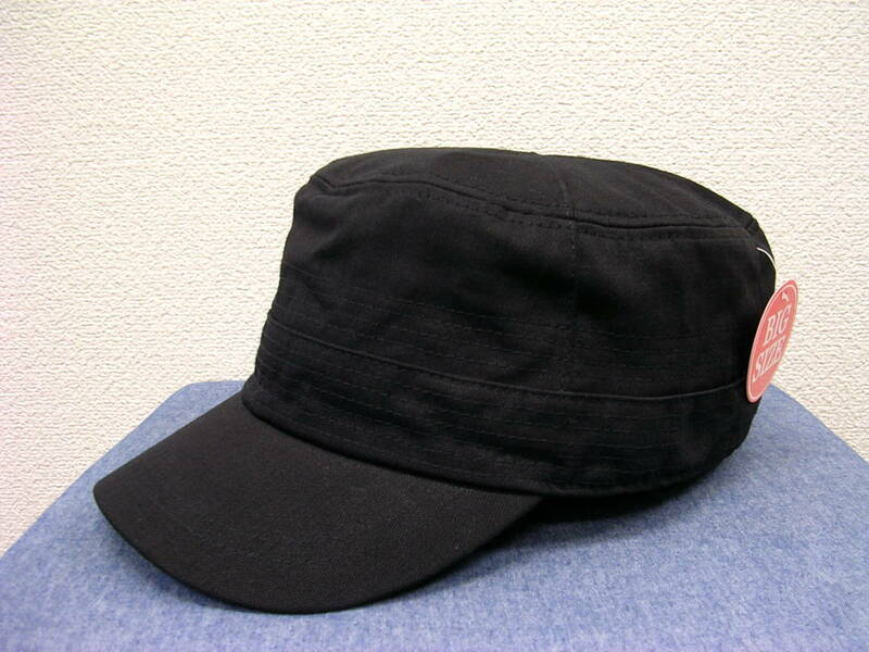 BIG SIZE 大きいサイズ 61cm BLACK HERRINGBONE WORK CAP ワークキャップ 黒★