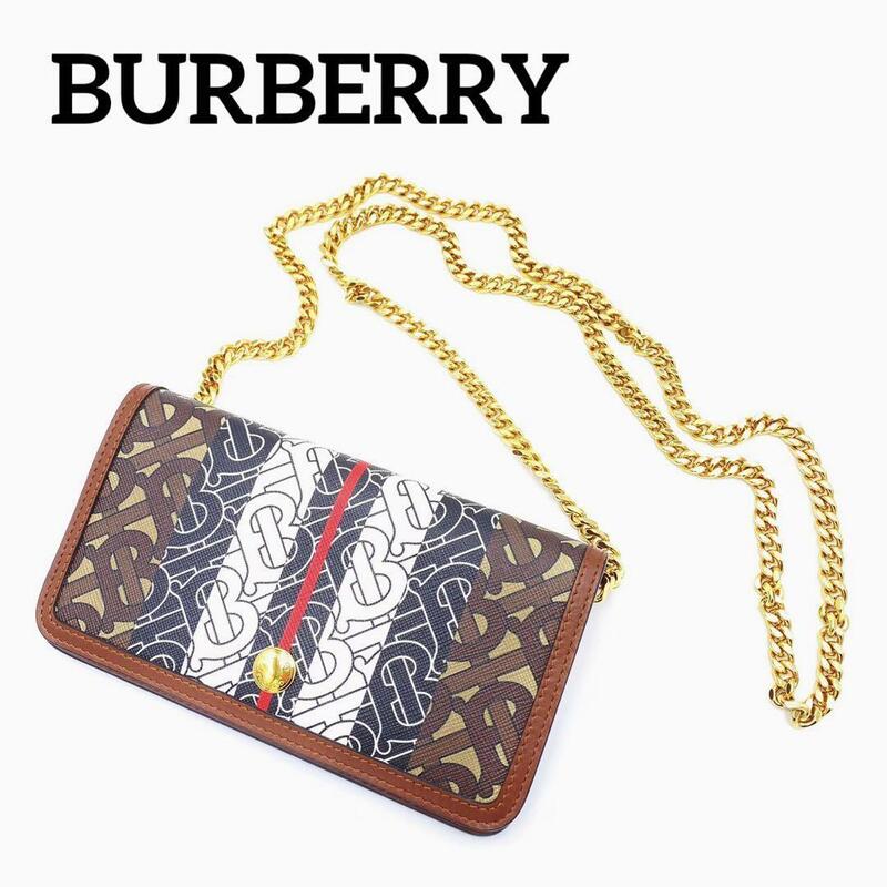 『BURBERRY』バーバリー チェーンウォレット モノグラム