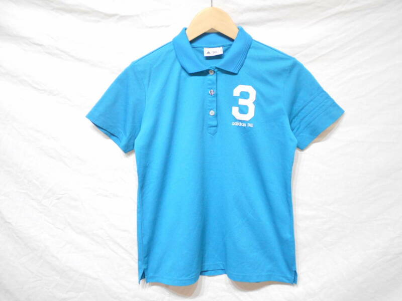 adidas golf アディダス ゴルフ 半袖 ポロシャツ ワッペン ブルー系 Lサイズ ゴルフウェア テーラーメイド