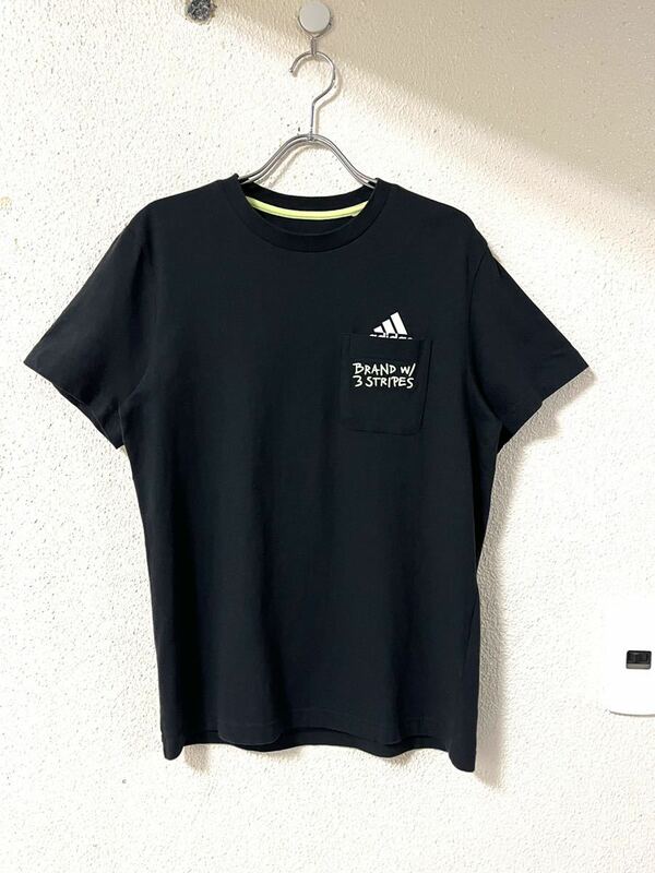 adidas アディダス 刺繍デザイン ポケットTシャツ ポケT 半袖Tシャツ 