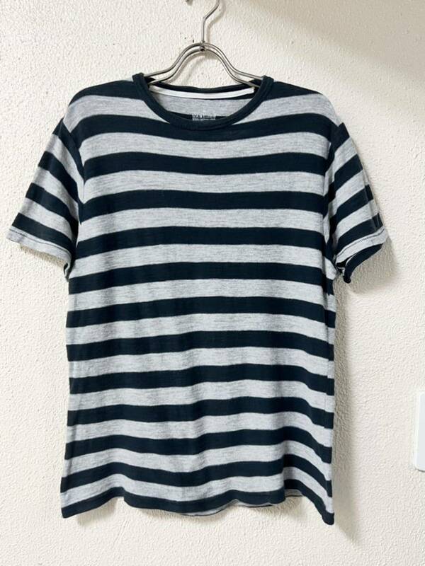 無印良品 MUJI インサイドアウト 裏返しデザイン ボーダー Tシャツ