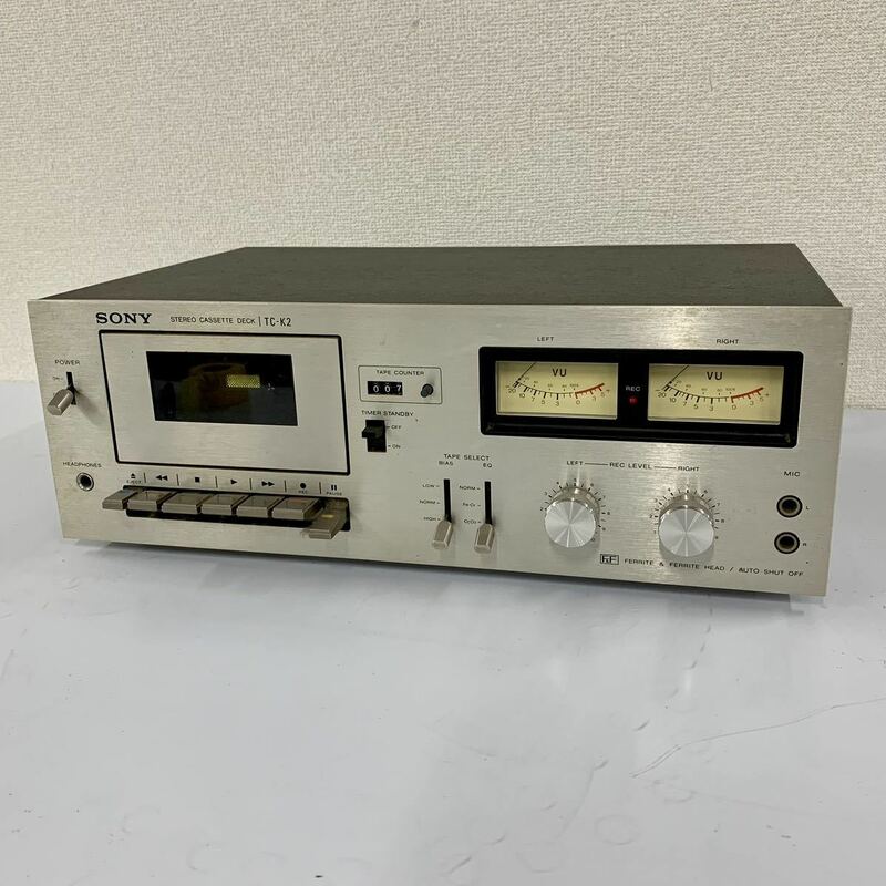 【N-4】 SONY TC-K2 カセットデッキ SN: 222860 現状品（右側定期的なノイズあり） ソニー 中古オーディオ機器 649-49
