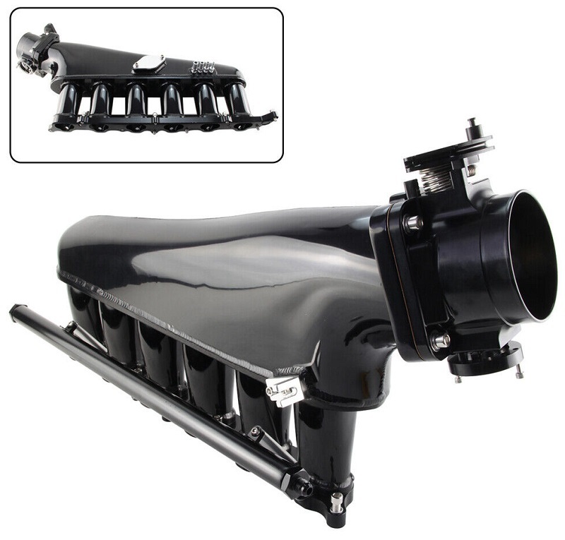 トヨタ アリスト JZS147/JZS161 ソアラ JZZ31 2JZ-GE 3.0L NA アルミサージタンク 90パイ スロットルボディ キット ブラック