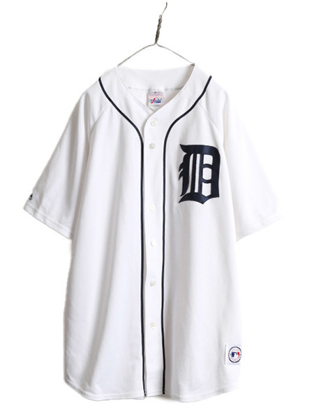 USA製 大きいサイズ XXL ■ MLB オフィシャル Majestic タイガース ベースボール シャツ メンズ 2XL / ゲームシャツ ユニフォーム 大リーグ