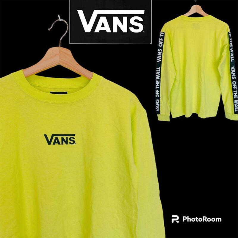 2220 美品 VANS バンズ Tシャツ ロンT 厚手 コットン生地 イエロー