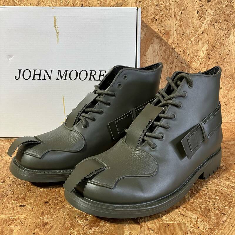 JOHN MOORE Rubber Combat Boots OLIVE UK9 ジョン ムーア ラバー コンバット レイン ブーツ オリーブ