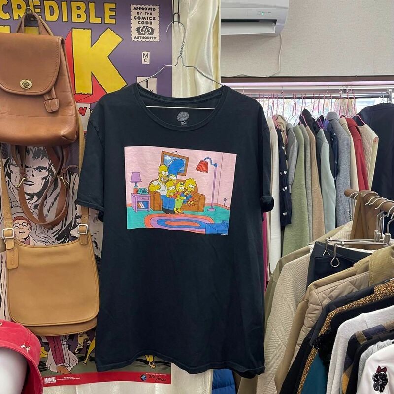 古着 ザ・シンプソンズ The Simpsons プリントTシャツ XL ブラック アメカジ 古着MIX ユニセックスOK ビッグサイズ