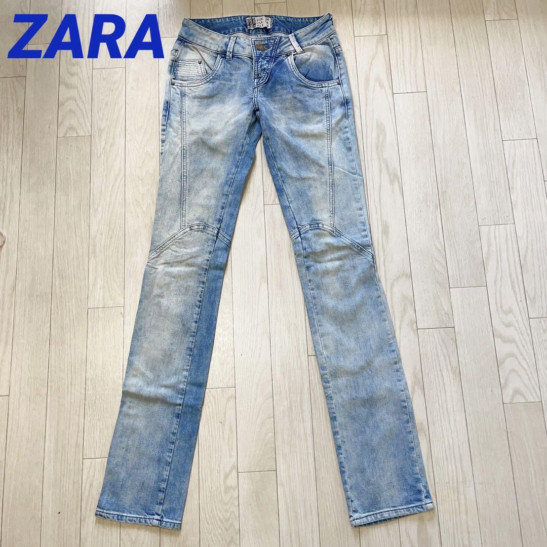 ZARA trf 色落ちダメージデニム EUR 36 ジーンズ