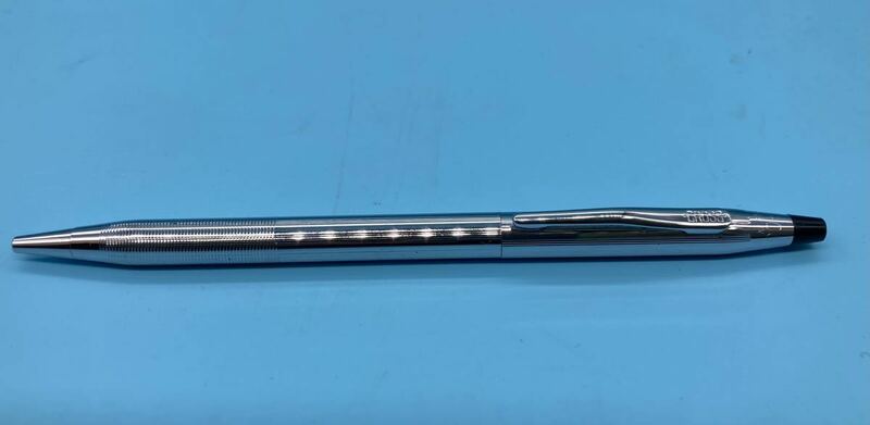 【A7842O147】CROSS ボールペン　MADE IN USA クロス 筆記用具　レトロ　文房具 アメリカ製　シルバーカラー