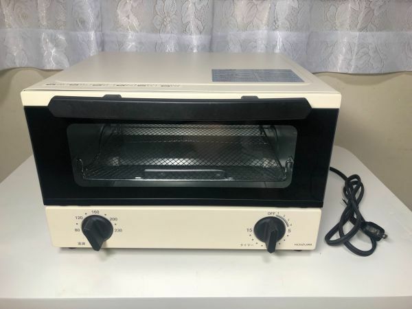 美品 オーブントースター 21年製 KOS-1216 小泉 目玉焼きトレー欠品 温度調整機能付 通電確認 動作確認 現状品