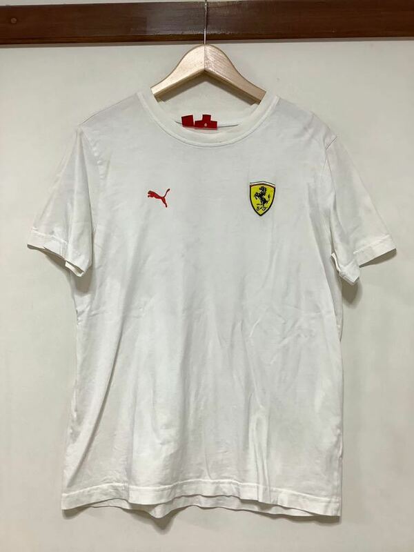 め1187 PUMA Ferrari プーマ フェラーリ 半袖Tシャツ プリントTシャツ M ホワイト