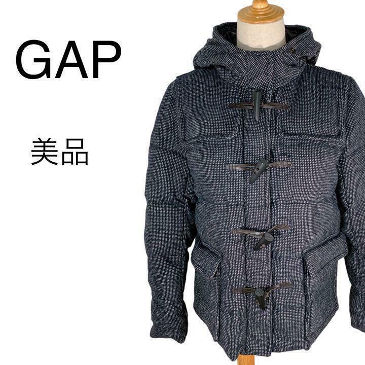 M23-05 【美品】 GAP ギャップ ダウンジャケット フード付 トグルボタン ダウン90% グレー系 モコモコ レディース Mサイズ 防寒 冬物