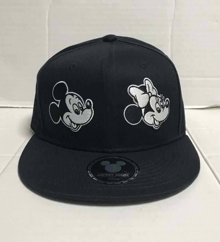 Disney ディズニー mickey ミッキーマウス ミッキー minnie ミニーマウス ミニー SNAPBACK スナップバック キャップ 帽子 黒 ブラック 刺繍