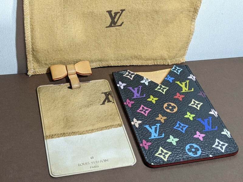 LOUIS VUITTON ヴィトン M92650 モノグラムマルチカラー エテュイ ミロノワール ハンドミラー ノワール ブラック系 鏡 ミラー mirror