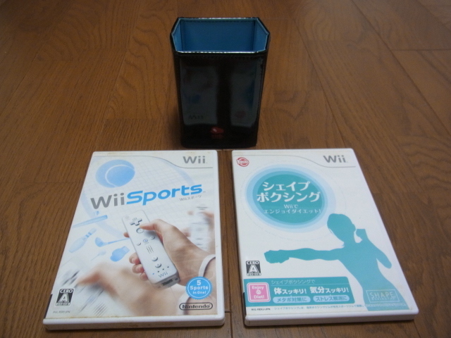 Wii Sports・シェイプボクシング 2本セット・club.nintendo Wii リモコンケース USED