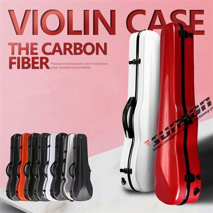 VIOLIN CASE バイオリンケース 楽器 管楽器 カーボンファイバー製 軽量 堅牢 ケース クッション付き 3WAY リュッ