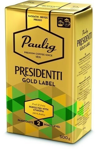 PAULIG PRESIDENTTI パウリグ プレジデント ゴールド　ラベル コーヒー 500g１袋 PAULIG - Presidentti Gold Label