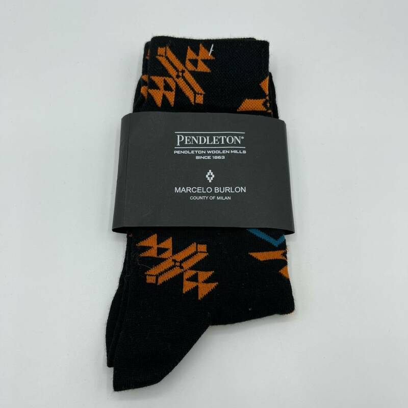 未使用品 MARCELO BURLON マルセロバーロン × PENDLETON ペンドルトン S/Mサイズ 靴下 ソックス ブラック