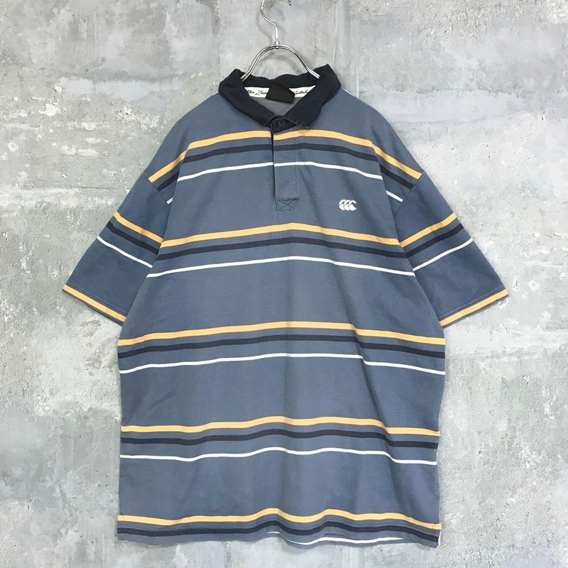 ◆お洒落な逸品◆CANTERBURY/カンタベリー Vintage 半袖 ポロシャツ ブルー ネイビー ホワイト オレンジ 4L K20 ｃ4751