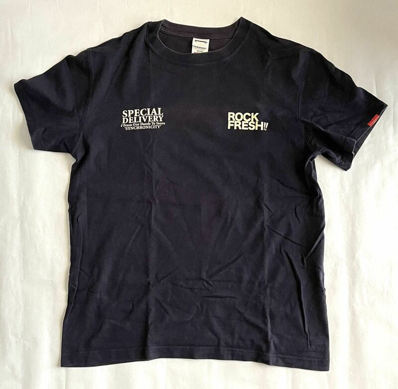 SYNCHRONICITY ロゴTシャツ Tee サイズM 2005 SPECIAL DELIVERY ROCK FRESH 半袖 紺色 NAVY 当時物