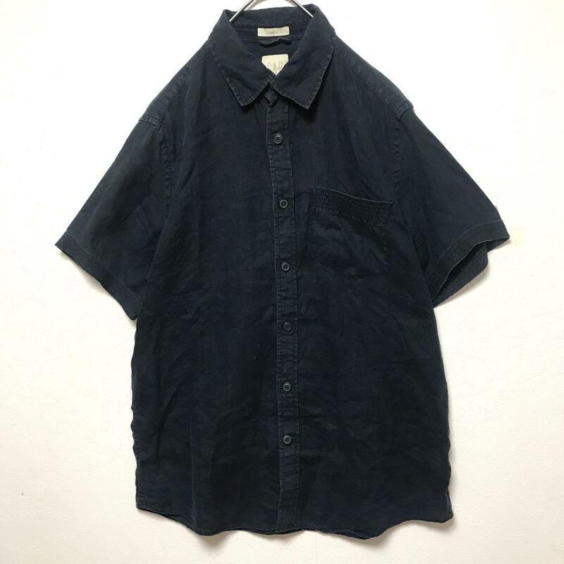 80〜90's OLD GAP チェック　リネンシャツ　半袖