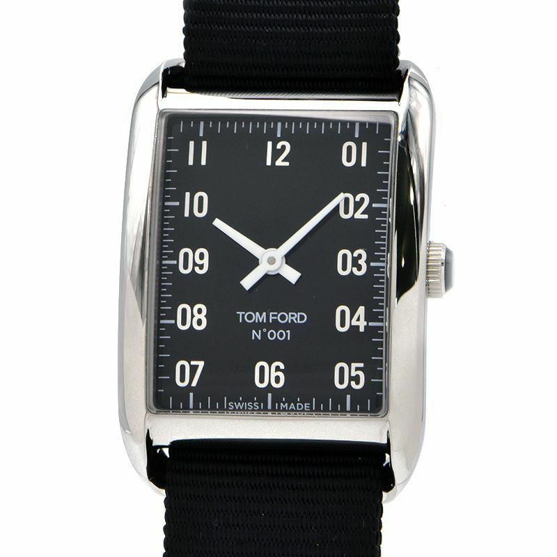 [3年保証] トムフォード メンズ N.001 TFT001001 電池交換済 ブラック文字盤 ナイロンベルト クオーツ 腕時計 中古 送料無料