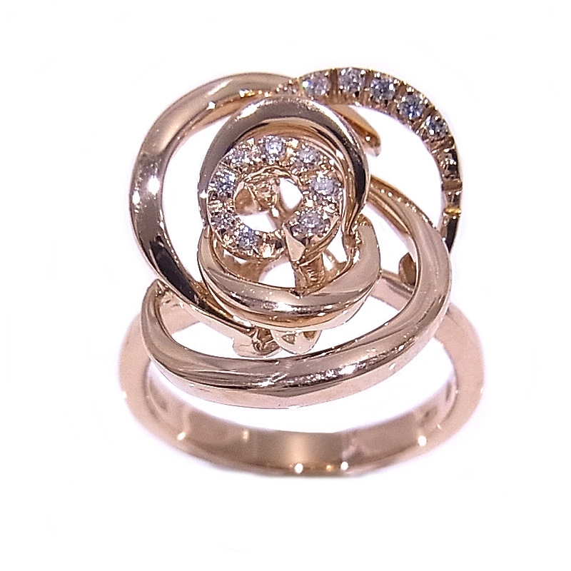 ダミアーニ　DAMIANI　指輪　＃10.5 ロゼリング　750　K18　PG ピンクゴールド　ダイヤモンド 【中古】【程度A】【美品】