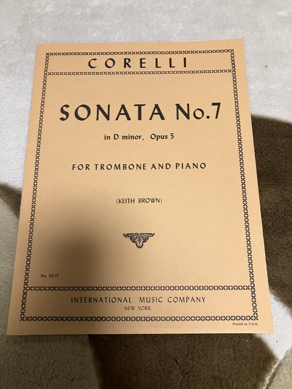 【Trombone, Piano】 Corelli,A. コレッリ Sonata No.7, d minor op. 5 ソナタ op. 5/7 ニ短調