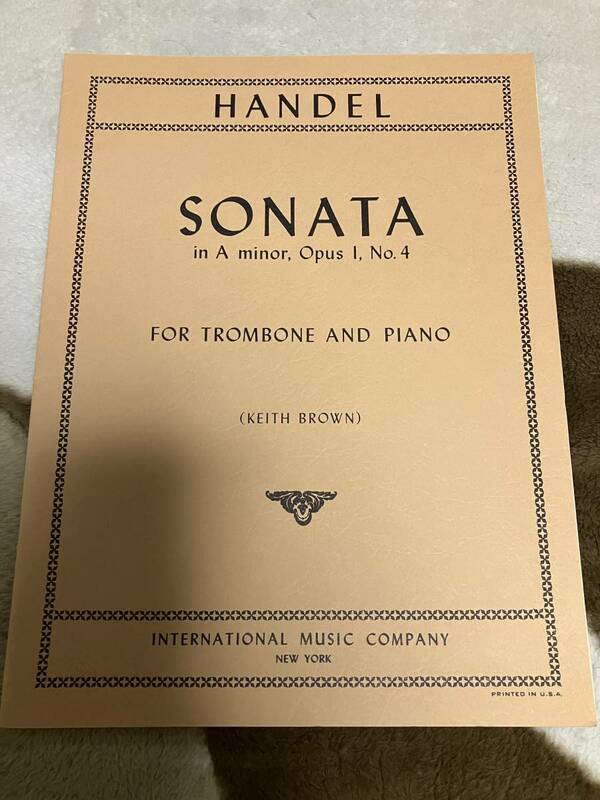 【Trombone, Piano】 Handel,G.F. ヘンデル Sonata op.1/4 a minor (Brown) ソナタ　イ短調 op. 1/4