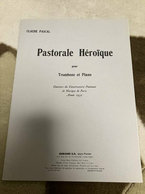 Pascal,C. パスカル Pastorale Heroique 出版社: Durand（デュラン）