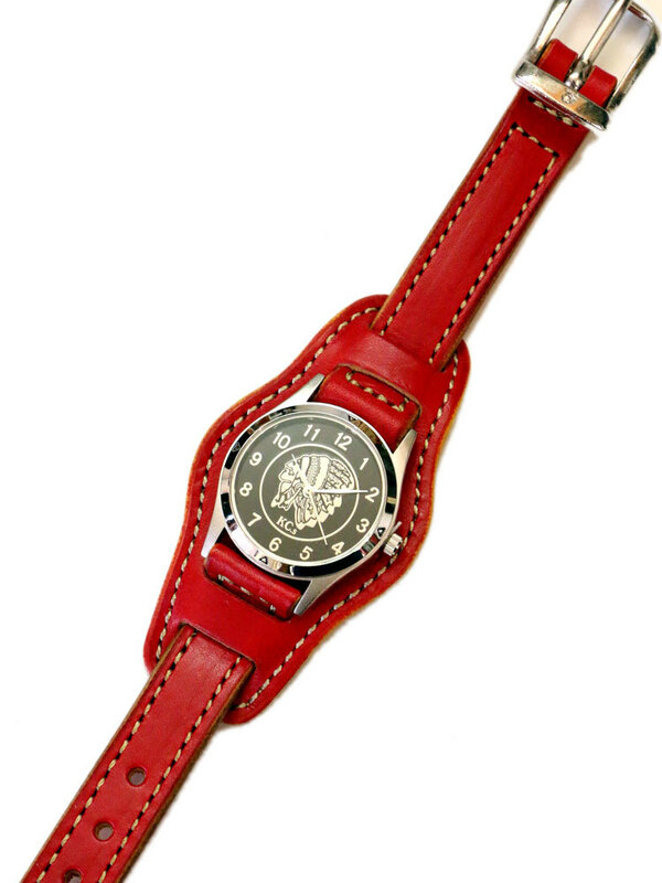 レザーブレスウォッチ レンジャー 革腕時計 レッド 赤 日本製 KC,s