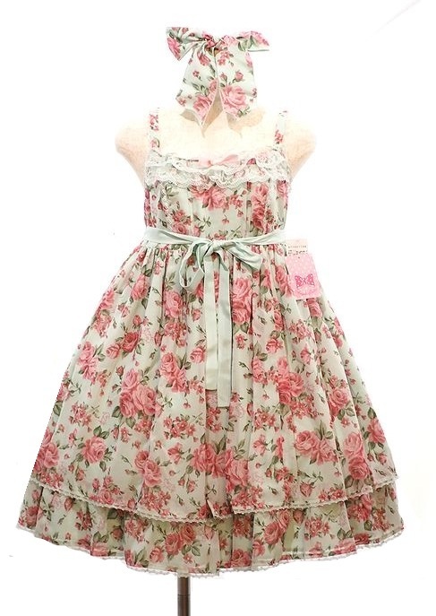  Angelic Pretty Dramatic Rose Special ジャンパースカートSet （JSK＋リボンクリップ） アンジェリックプリティ