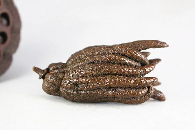 極美古銅煎茶道具質感細工銅仏手置物