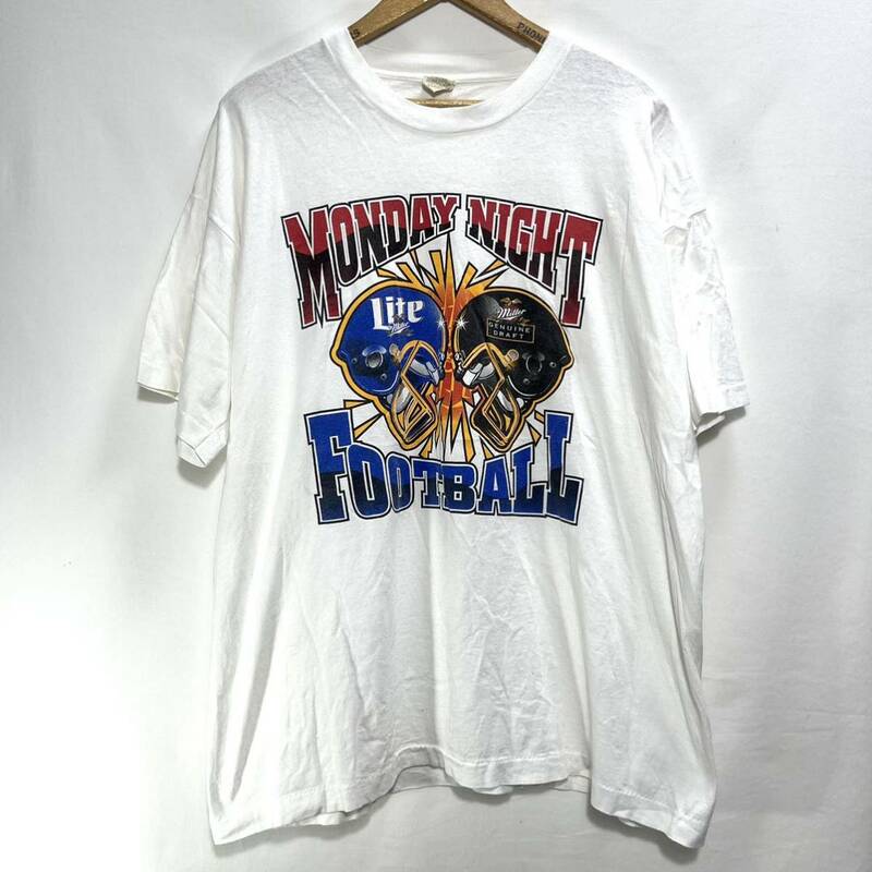 ■ 90s 90年代 ビンテージ SCREEN STARS NFL MONDAY NIGHT FOOTBALL Miller Lite Tシャツ XL スクリーンスターズ アメフト ビール 企業 ■