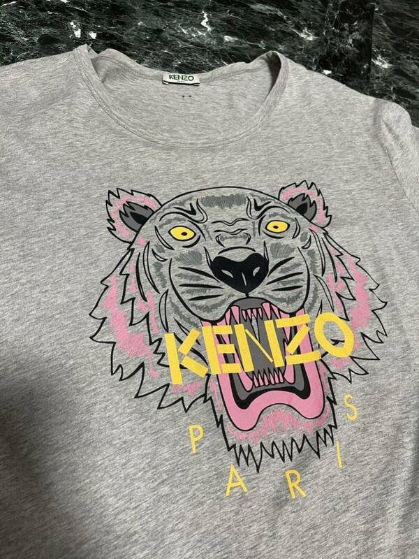KENZO ケンゾー タイガー ブルーベルタグ　ロゴ Tシャツ グレー サイズL