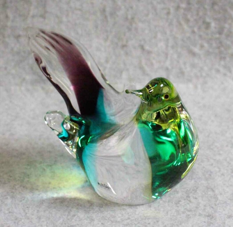 [i61]ガラス工芸　置物　鳥　Multi Glass マルティグラス