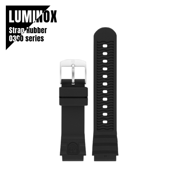 LUMINOX ルミノックス 0300シリーズ 腕時計用ストラップ 交換用ベルト 時計ベルト ラバー ブラック FPX.1901.21Q.K ★新品